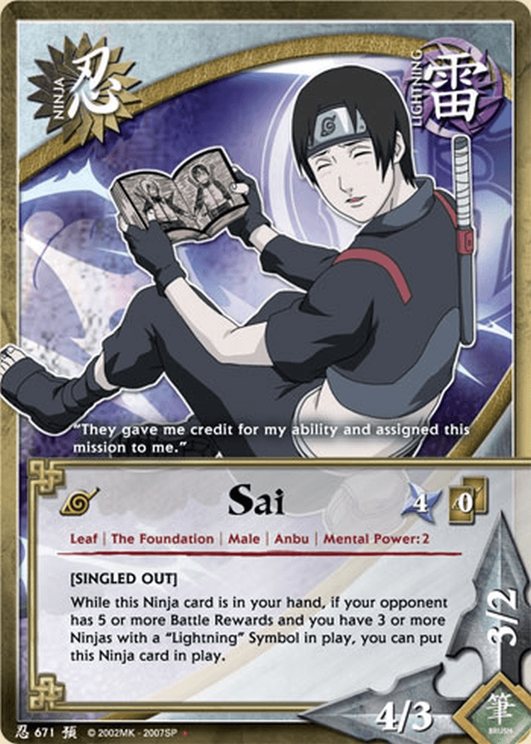 Sai S15-N-671 Naruto trading card