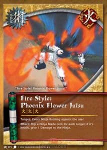 Fire Style: Phoenix Flower Jutsu J-071 Naruto trading card