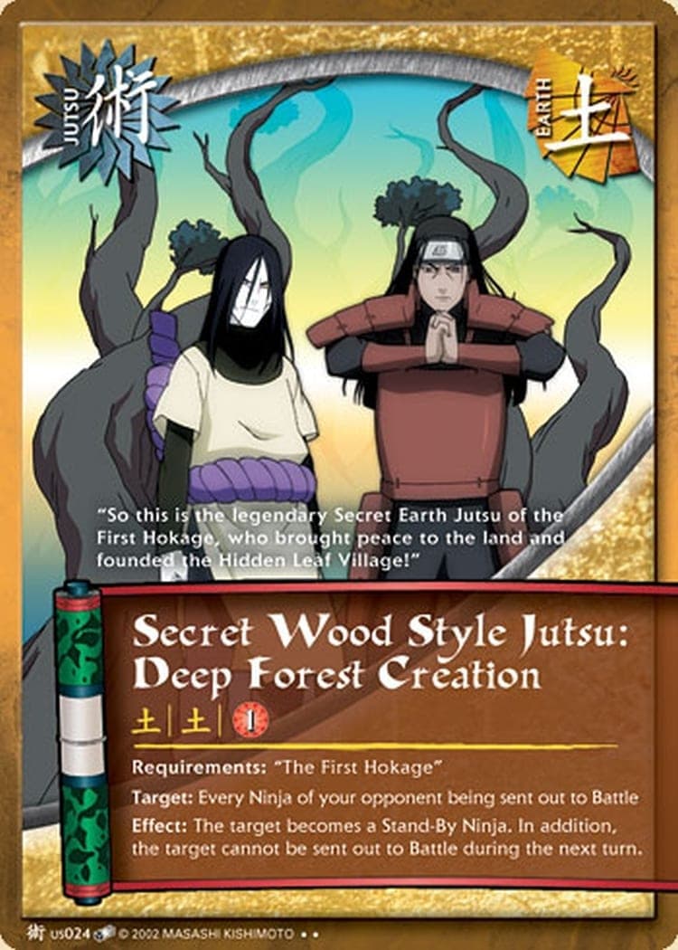 Secret Wood Style Jutsu: Deep Forest Creation J-US024 Naruto trading card