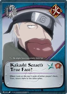Kakashi Sensei's True Face? M-210 Naruto trading card