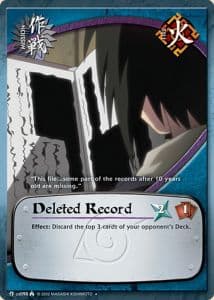 Deleted Record M-US098 Naruto trading card