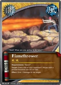 Flamethrower J-503 Naruto trading card
