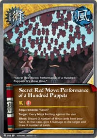 Secret Red Move: Peformance of a Hundred Puppets J-508 Naruto trading card