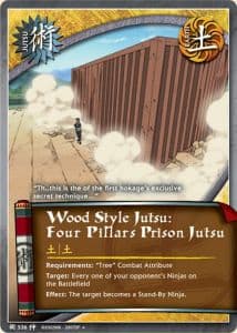 Wood Style Jutsu: Four Pillars Prison Jutsu J-536 Naruto trading card