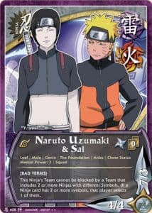 Naruto Uzumaki & Sai N-608 Naruto trading card