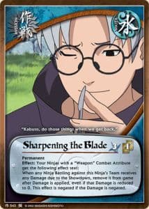 Sharpening the Blade M-543 Naruto trading card