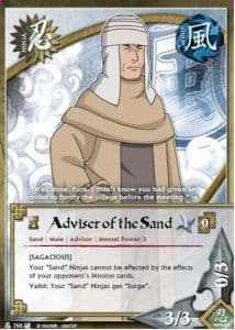 Adviser of the Sand N-750 Naruto trading card