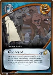 Cornered M-764 Naruto trading card
