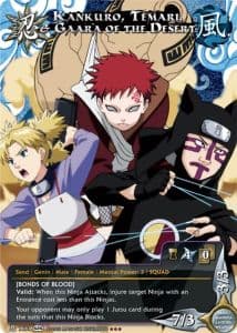 Kankuro, Temari, & Gaara of the Desert N-1395 Naruto trading card