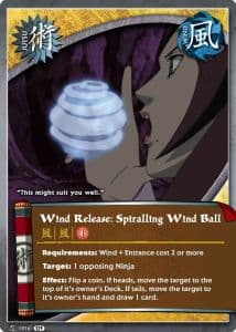 Wind Release: Spiralling Wind Ball J-1027 Naruto trading card