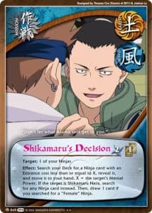 Shikamaru's Decision M-985 Naruto trading card