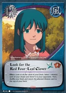 Look for the Red Four-Leaf Clover card artwork
