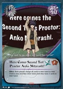 Here comes second test proctor Anko Mitarashi! card artwork
