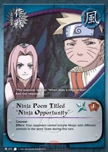 Ninja Poem Titled "Ninja Opportunity" card artwork
