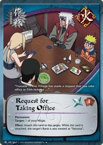 Request for Taking Office card artwork