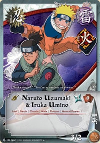 Naruto Uzumaki and Iruka Umino card artwork