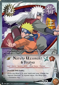 Naruto Uzumaki and Jiraiya card artwork
