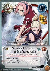 Sakura Haruno and Ino Yamanaka card artwork