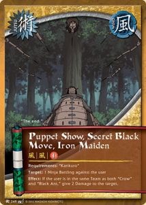 Puppet Show ,Secret Black Move, Iron Maiden card artwork