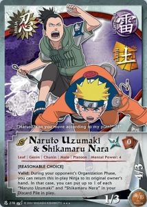 Naruto Uzumaki & Shikamaru Nara card artwork