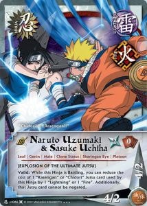 Naruto Uzumaki & Sasuke Uchiha card artwork
