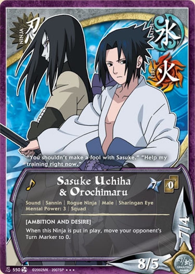 Sasuke Uchiha & Orochimaru card artwork