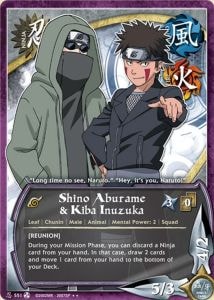 Shino Aburame & Kiba Inuzuka card artwork