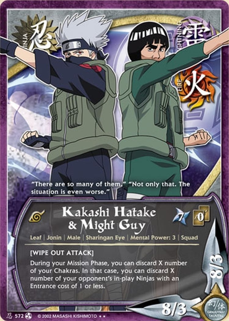 Kakashi Hatake & Might Guy card artwork