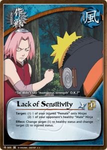 Lack of Sensitivity card artwork