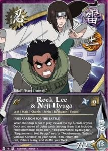 Rock Lee & Neji Hyuga card artwork