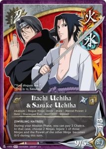 Itachi Uchiha & Sasuke Uchiha card artwork