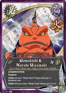 Gamakichi & Naruto Uzumaki card artwork