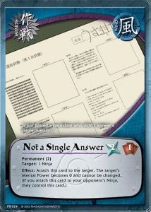 Not a Single Answer card artwork