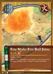 Fire Style: Fire Ball Jutsu J-010 Naruto trading card