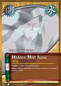 Hidden Mist Jutsu J-013 Naruto trading card