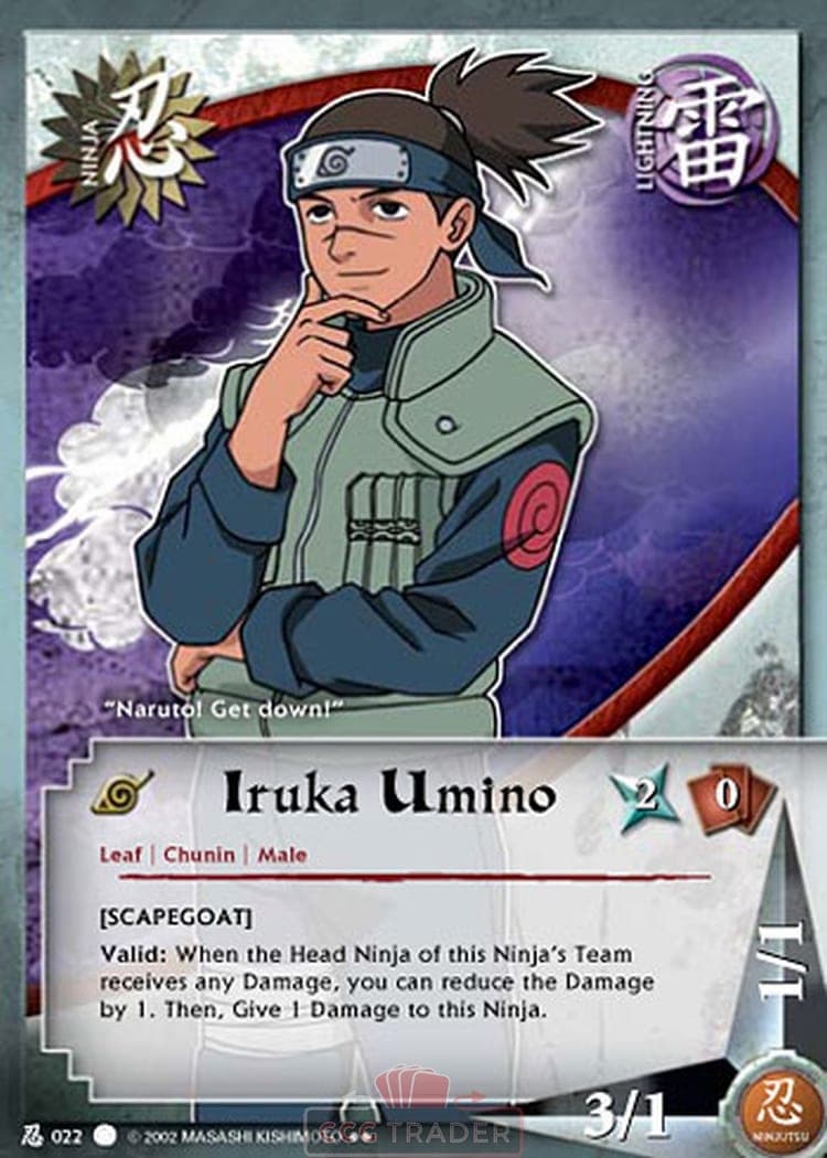 Iruka Umino N-022 Naruto trading card
