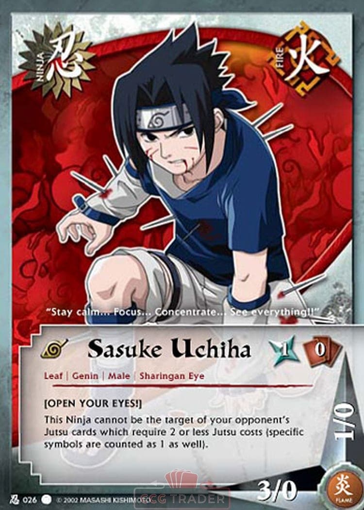 Sasuke Uchiha N-026 Naruto trading card