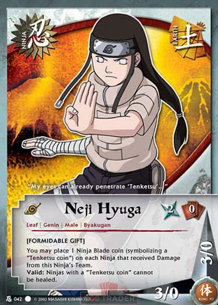 Neji Hyuga N-042 Naruto trading card