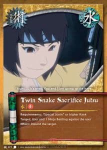 Twin Snake Sacrifice Jutsu J-077 Naruto trading card