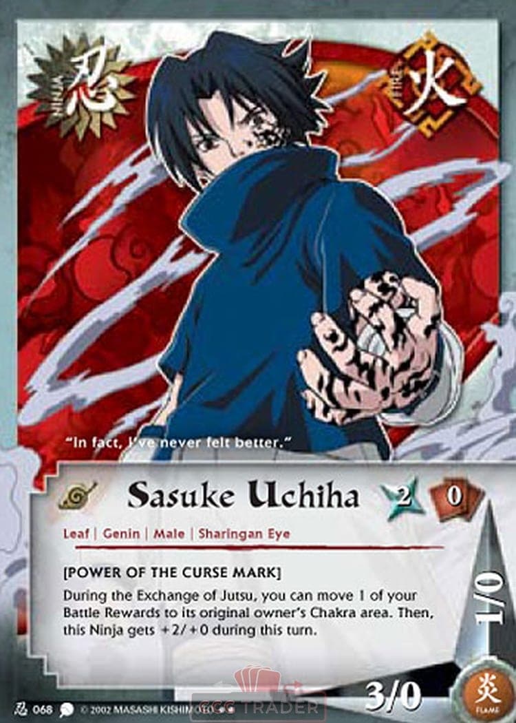 Sasuke Uchiha N-068 Naruto trading card