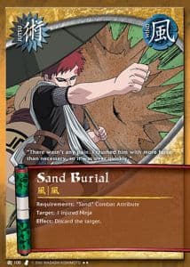 Sand Burial J-100 Naruto trading card