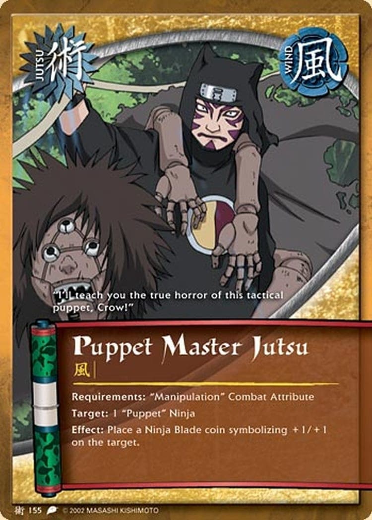 Puppet Master Jutsu J-155 Naruto trading card