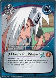 3 Don'ts for Ninjas M-187 Naruto trading card