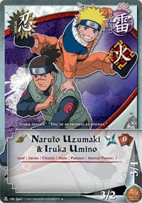 Naruto Uzumaki and Iruka Umino N-186 Naruto trading card
