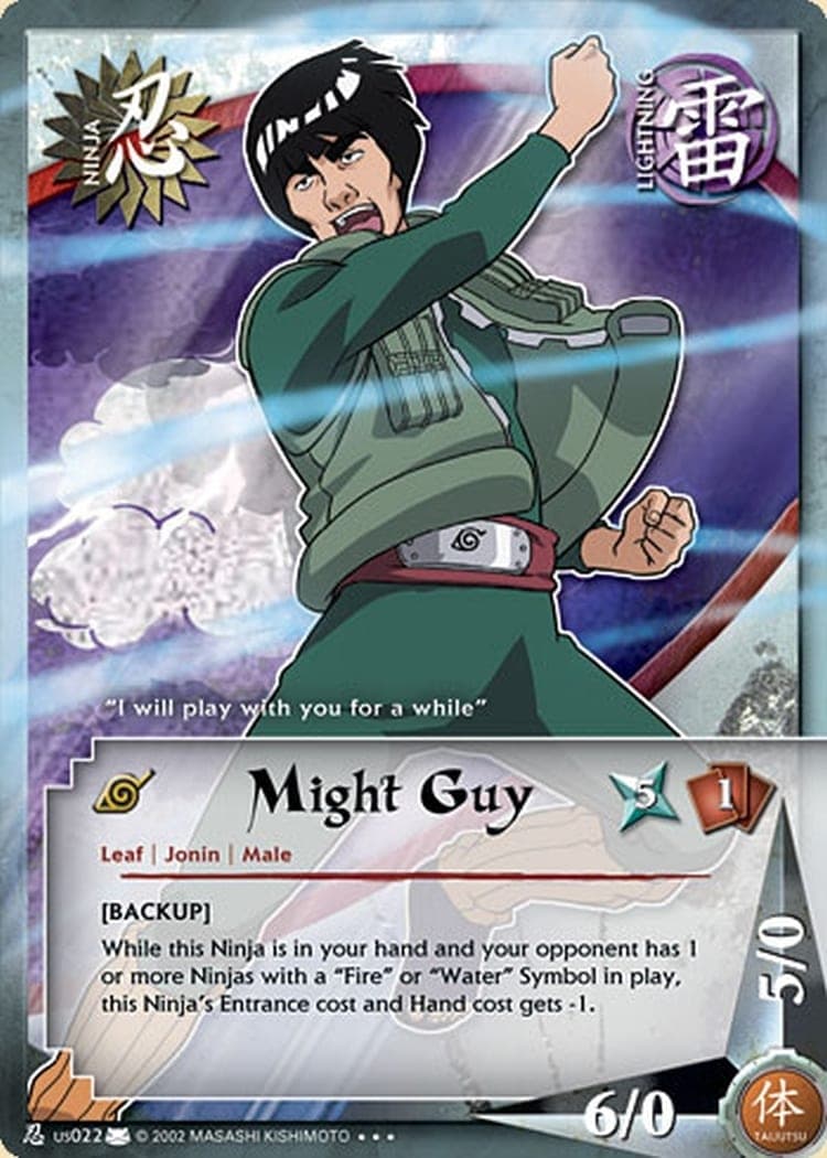 Might Guy N-US022 Naruto trading card