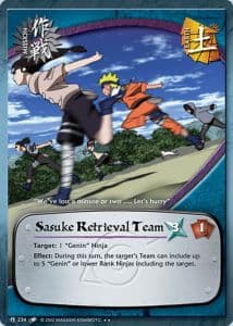 Sasuke Retrieval Team M-234 Naruto trading card