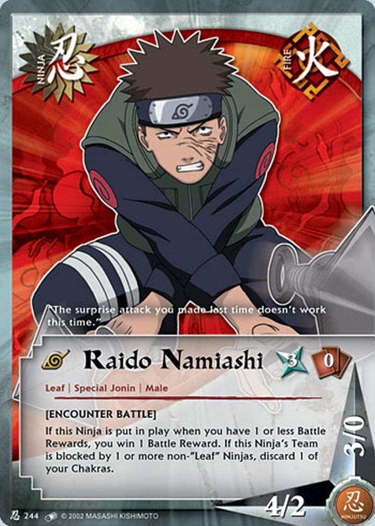 Raido Namiashi N-244 Naruto trading card