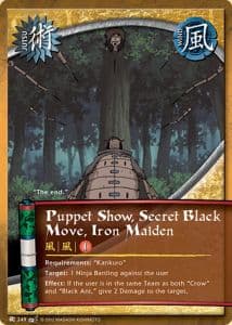 Puppet Show ,Secret Black Move, Iron Maiden J-249 Naruto trading card