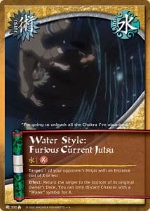 Water Style: Furious Current Jutsu J-332 Naruto trading card