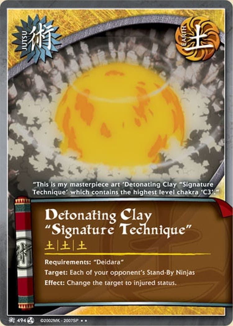 Detonating Clay 'Signature Technique' J-494 Naruto trading card
